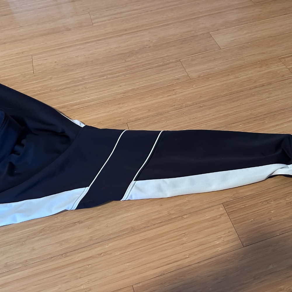 Puma Track Jacket Men's Large Navy Blue White Retro Full Zip Puma Chest Sleeve - Picture 10 of 10